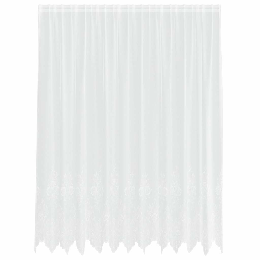 Lace Curtain with Curtains White 300x220cm Polyester
